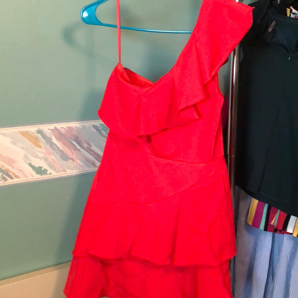 Ruffled Red Mini Dress